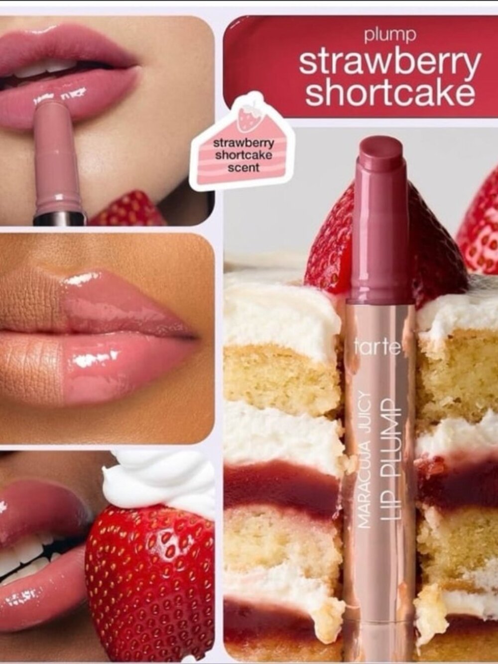 Tarte Maracuja Juicy Lip Plump Lipgloss in Strawberry Shortcake